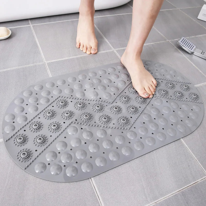 Bathroom Floor Mat, Bedroom Floor Mat, Shower Mat, Non - slip Absorbent Carpet, Oval Plain Water Drop PVC Rug