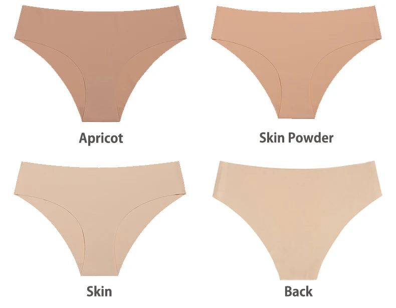 3 Pcs Seamless Panties for Women Breathable Low Waist Sexy Underwear Solid Silk Panties Brief Female Lingerie