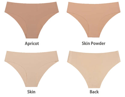 3 Pcs Seamless Panties for Women Breathable Low Waist Sexy Underwear Solid Silk Panties Brief Female Lingerie