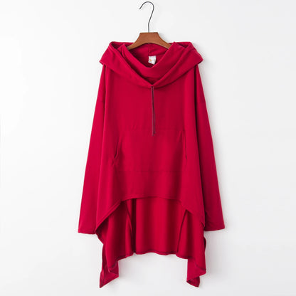 Fashion Trends New European and N Pure Color Long Hoodie