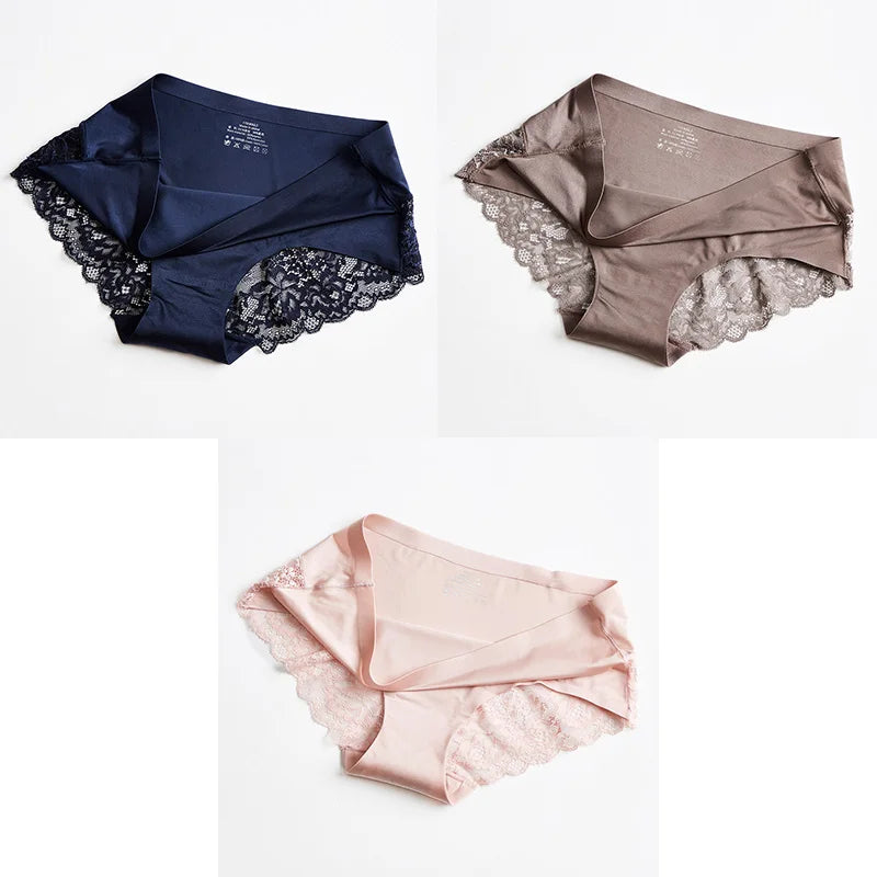 3pcs Women's Underwear Seamless Panties Woman Sexy Lace Briefs Female Hot Sale Underwear Lady Sexy Lace Panties For Women M-XXL