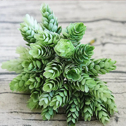 30Pcs/Bundle Fake Green Plant Cheap Artificial Plastic Flowers for Home Table Decorative Wedding Christmas Diy Candy Gift Box