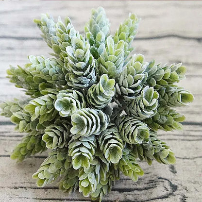 30Pcs/Bundle Fake Green Plant Cheap Artificial Plastic Flowers for Home Table Decorative Wedding Christmas Diy Candy Gift Box