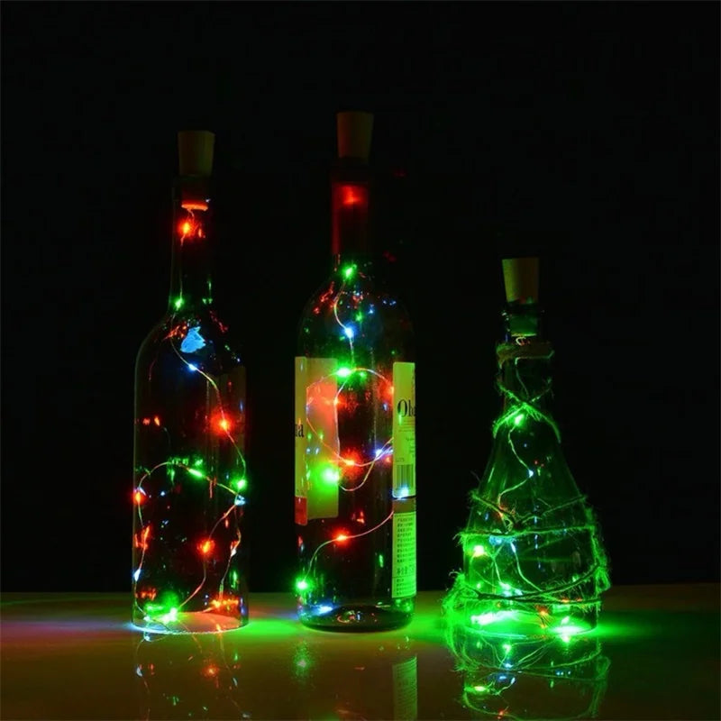 Solar 10LED 15LED 20LED Wine Bottle Lights Cork Shape Fairy Lights Garland Christmas Light Copper Wire Home Room Decoration Lamp