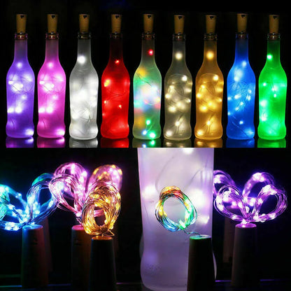 Solar 10LED 15LED 20LED Wine Bottle Lights Cork Shape Fairy Lights Garland Christmas Light Copper Wire Home Room Decoration Lamp