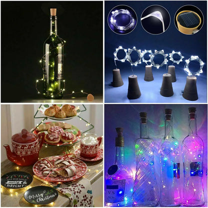 Solar 10LED 15LED 20LED Wine Bottle Lights Cork Shape Fairy Lights Garland Christmas Light Copper Wire Home Room Decoration Lamp