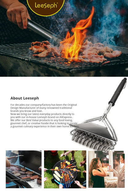 Grill Brush and Scraper, Best BBQ Cleaner, Perfect Tools for All Grill Types, Including Weber, Ideal Barbecue Accessories