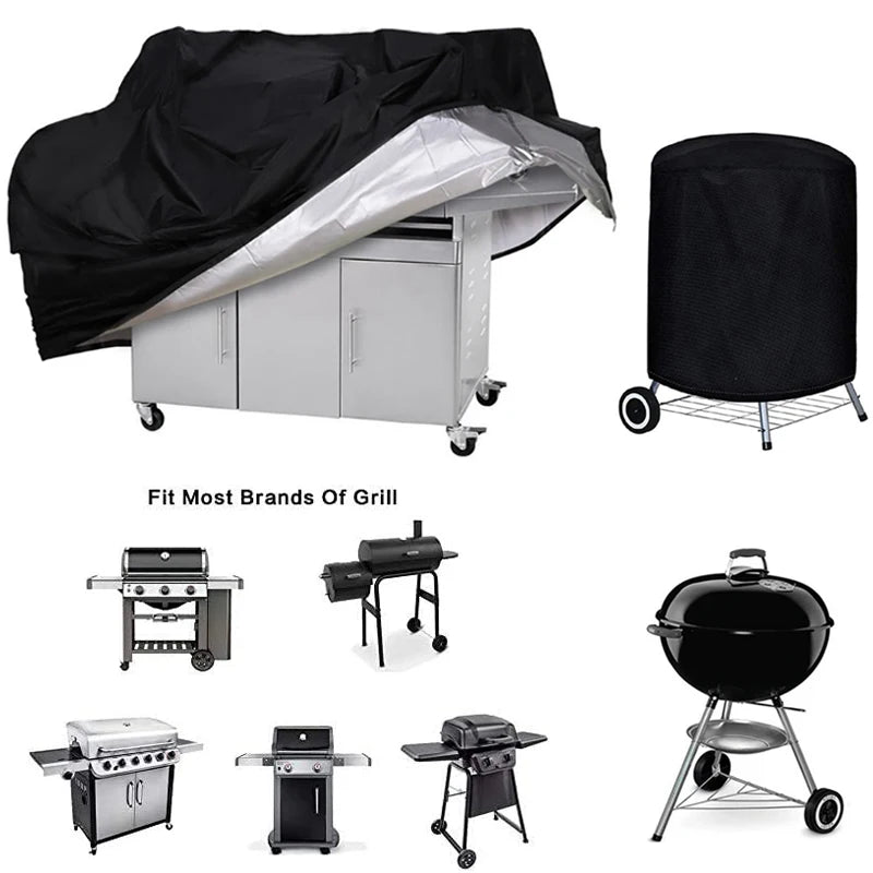 BBQ Grill Barbeque Cover Anti-Dust Waterproof Weber Heavy Duty Charbroil BBQ Cover Outdoor Rain Protective Barbecue Cover