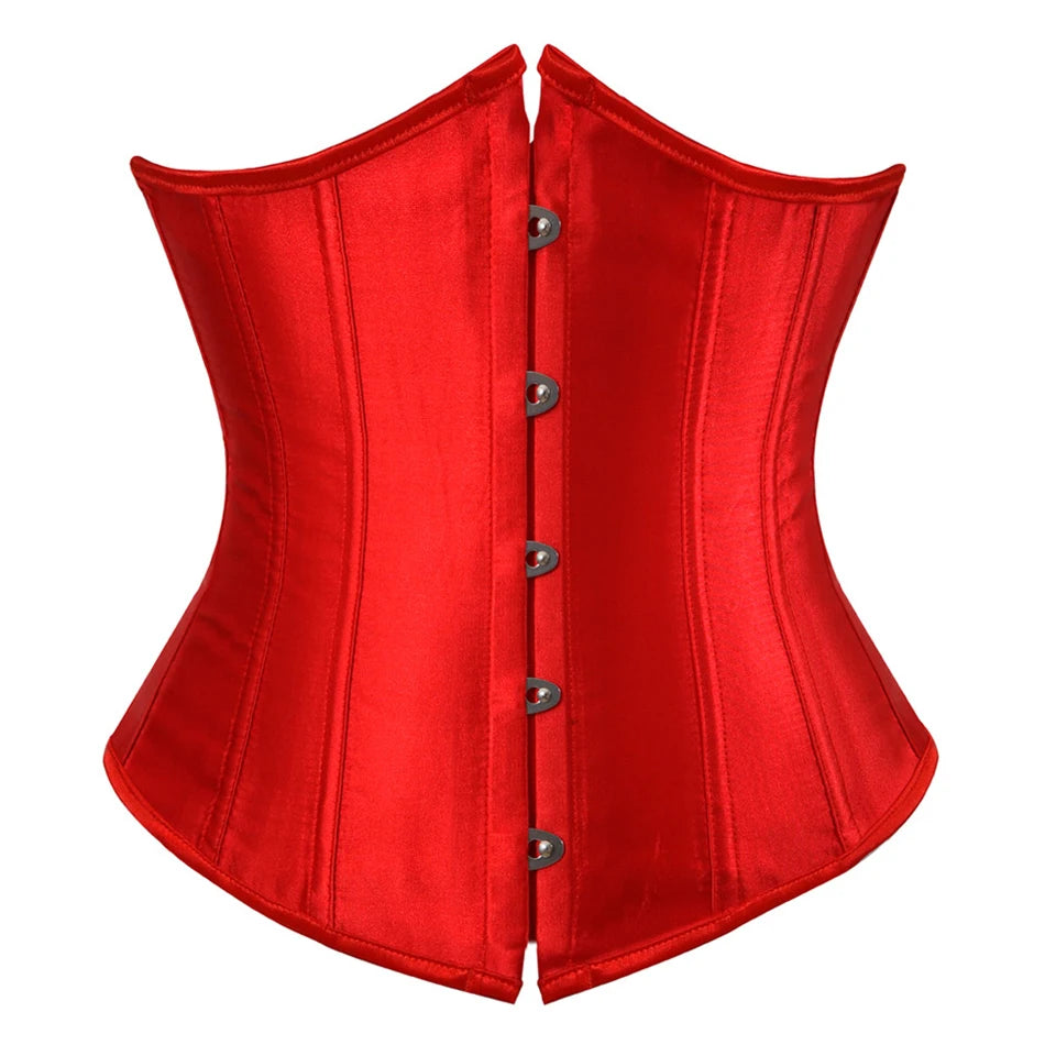 Underbust Corset Sexy Waist Slimming Corset Bustiers Body Shaper for Women Steampunk Lace-up Corset Belt Waist Trainer