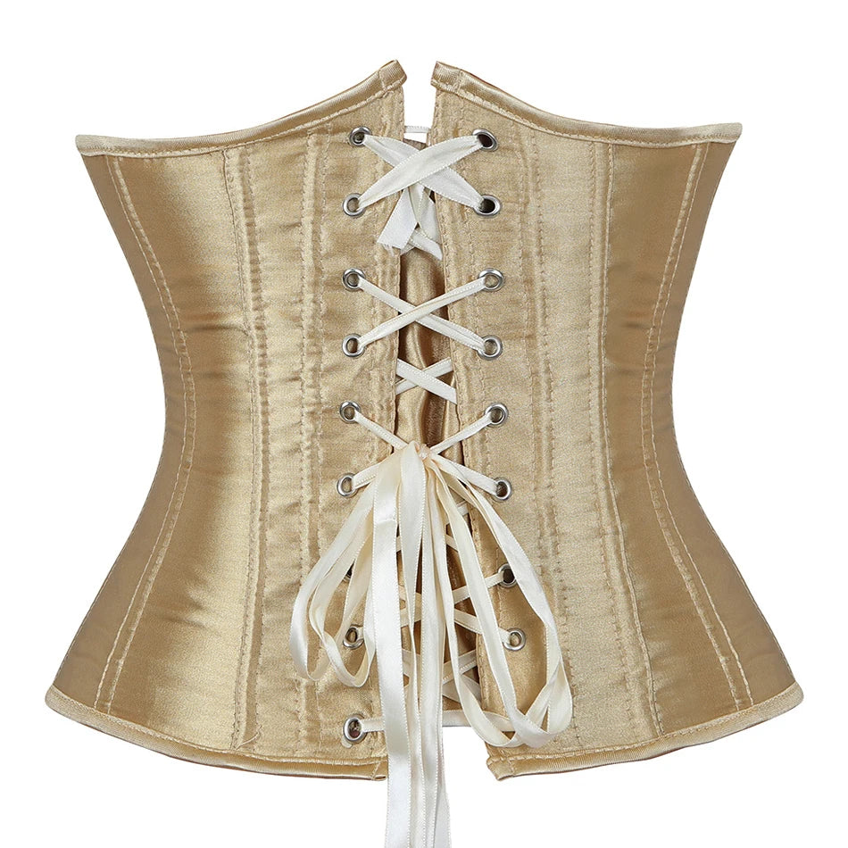 Underbust Corset Sexy Waist Slimming Corset Bustiers Body Shaper for Women Steampunk Lace-up Corset Belt Waist Trainer