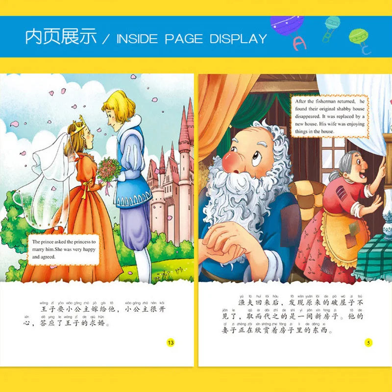 20 Books Chinese and English Bilingual Classic Fairy Tales Mandarin Character Han Zi Pin Yin Bedtime Reading Story Kids Age 0-6