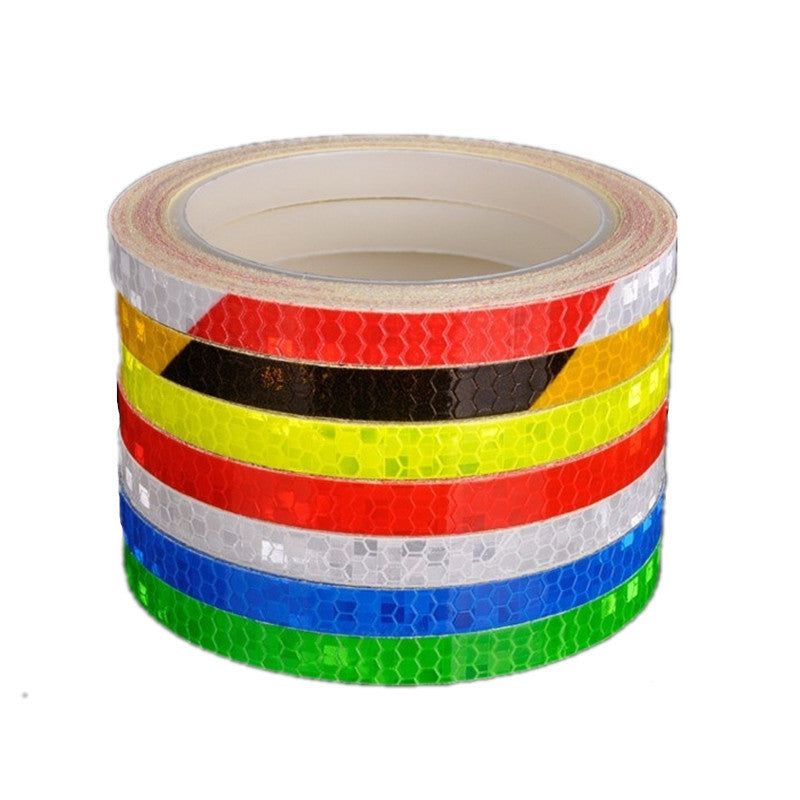 1cmx8m Bike Stickers Reflective Tape Fluorescent Safety Warning Strips MTB Cycling Tapes for Bicycle Helmet Motorcycle Scooter