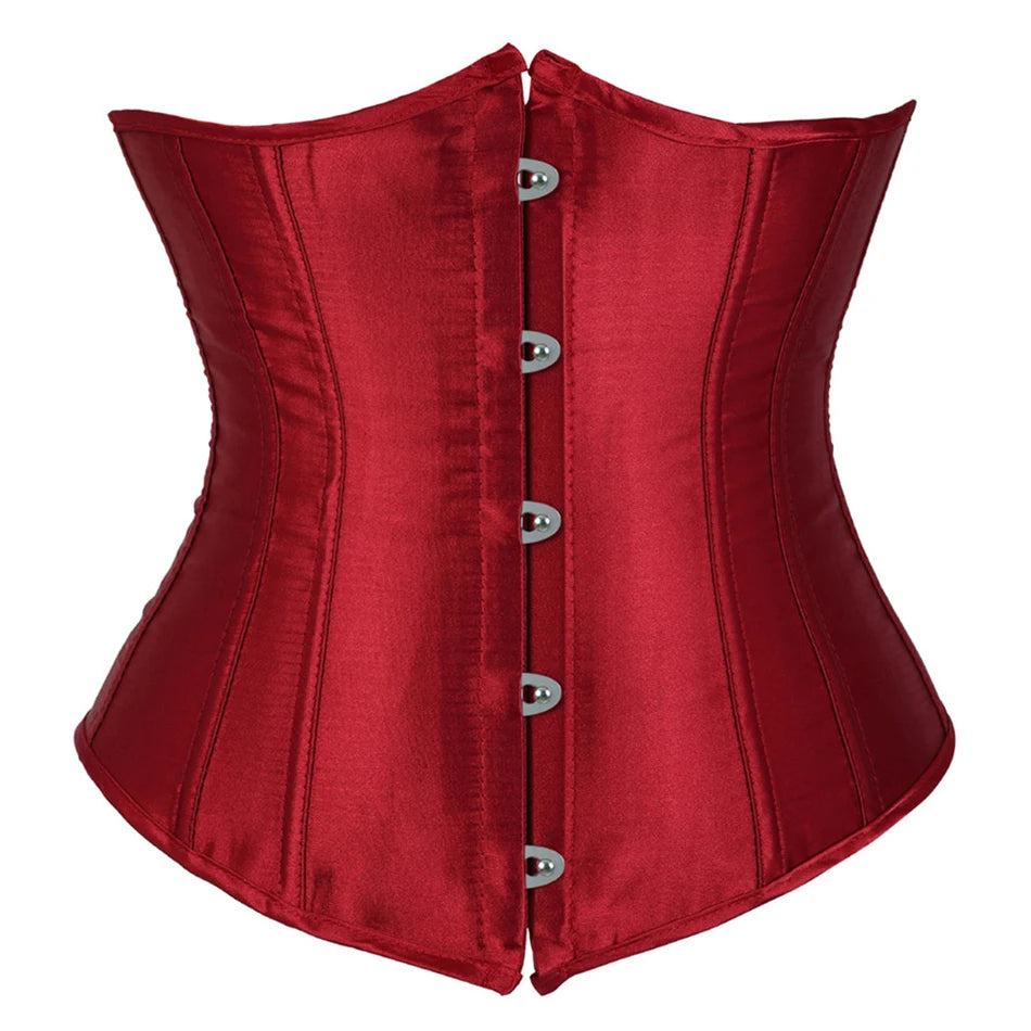 Underbust Corset Sexy Waist Slimming Corset Bustiers Body Shaper for Women Steampunk Lace-up Corset Belt Waist Trainer