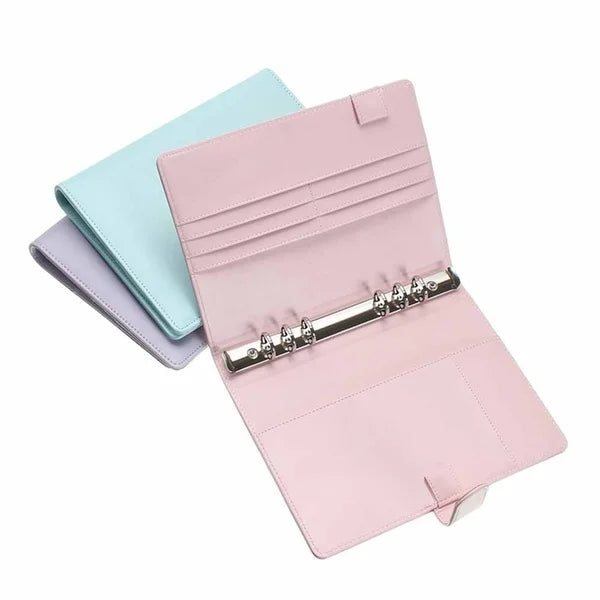 Macaroon Color A6/A5 PU Leather DIY Binder Notebook Cover Diary Agenda Planner Paper Cover School Stationery