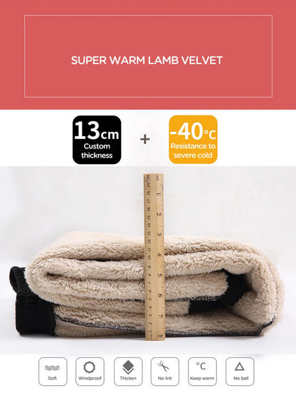 سراويل ضيقة شتوية دافئة للنساء، سراويل سميكة من الصوف الدافئ، مقاس كبير، سراويل طويلة سميكة، سراويل ضيقة عصرية غير رسمية بألوان سادة