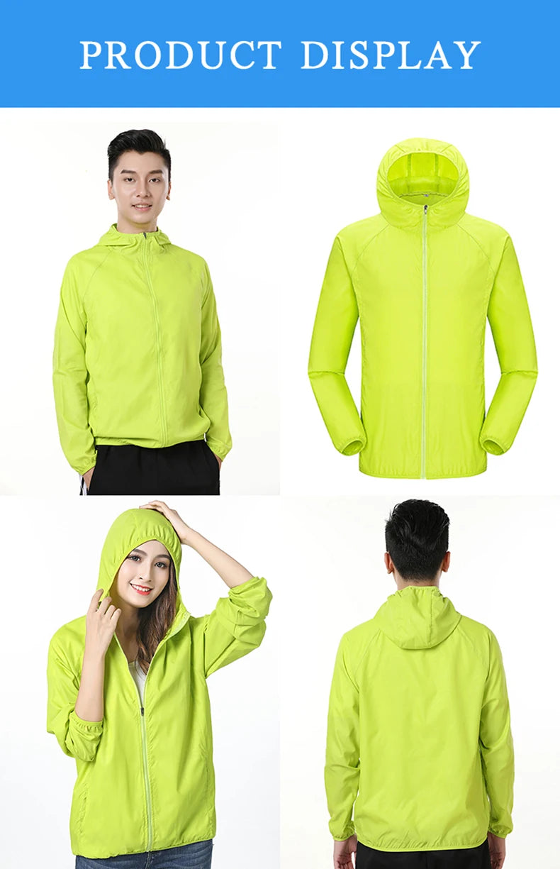LNGXO Hiking Waterproof Jacket Women Men Camping Running Sun-Protective Windbreaker Quick Dry Outdoor Sport Rain Coat Unisex
