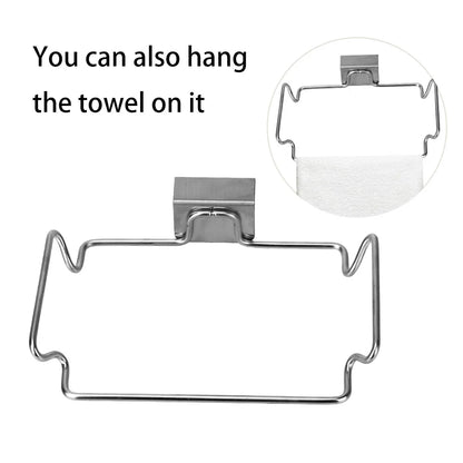 Kitchen Trash Rack Closet Stand Stainless Steel kitchen Accessories Cabinet Door Garbage Storage Holder Garbage Bags Holder