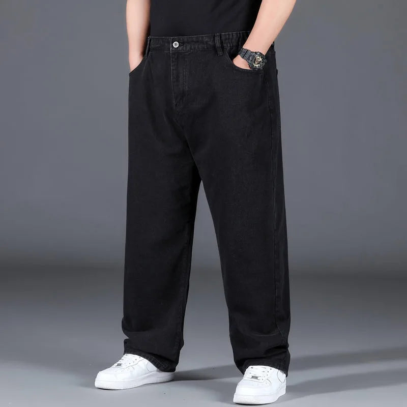 10XL Oversize Jeans Men Fashion Streetwear Plus Size Cotton Loose Jeans Pants Casual Cargo Pants Breathable Big Fat Trousers