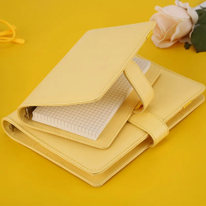 Macaroon Color A6/A5 PU Leather DIY Binder Notebook Cover Diary Agenda Planner Paper Cover School Stationery
