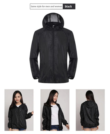 LNGXO Hiking Waterproof Jacket Women Men Camping Running Sun-Protective Windbreaker Quick Dry Outdoor Sport Rain Coat Unisex