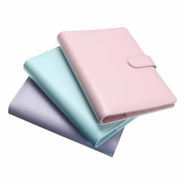 Macaroon Color A6/A5 PU Leather DIY Binder Notebook Cover Diary Agenda Planner Paper Cover School Stationery