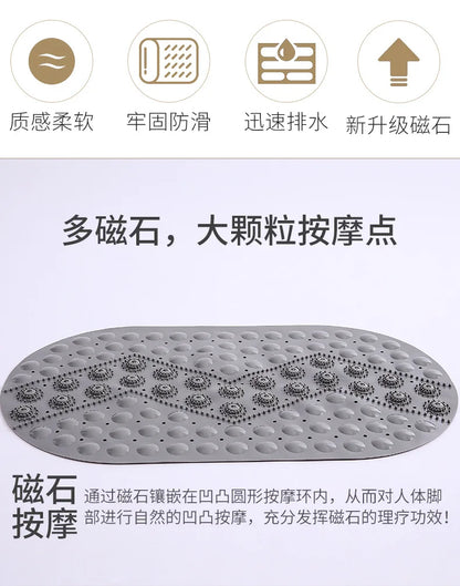 Bathroom Floor Mat, Bedroom Floor Mat, Shower Mat, Non - slip Absorbent Carpet, Oval Plain Water Drop PVC Rug