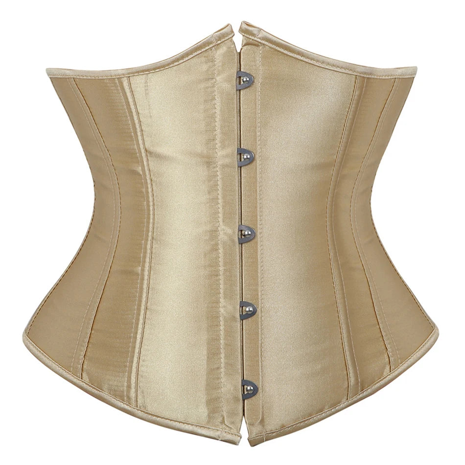 Underbust Corset Sexy Waist Slimming Corset Bustiers Body Shaper for Women Steampunk Lace-up Corset Belt Waist Trainer