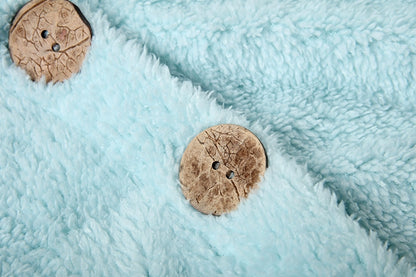 Fashion Trend Autumn and Winter Press-pleated Printed Turn-collar Long-sleeved Shirt Two-piece Furry Coat