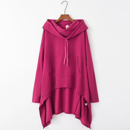 Fashion Trends New European and N Pure Color Long Hoodie