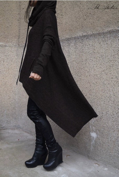 Fashion Trends New European and N Pure Color Long Hoodie