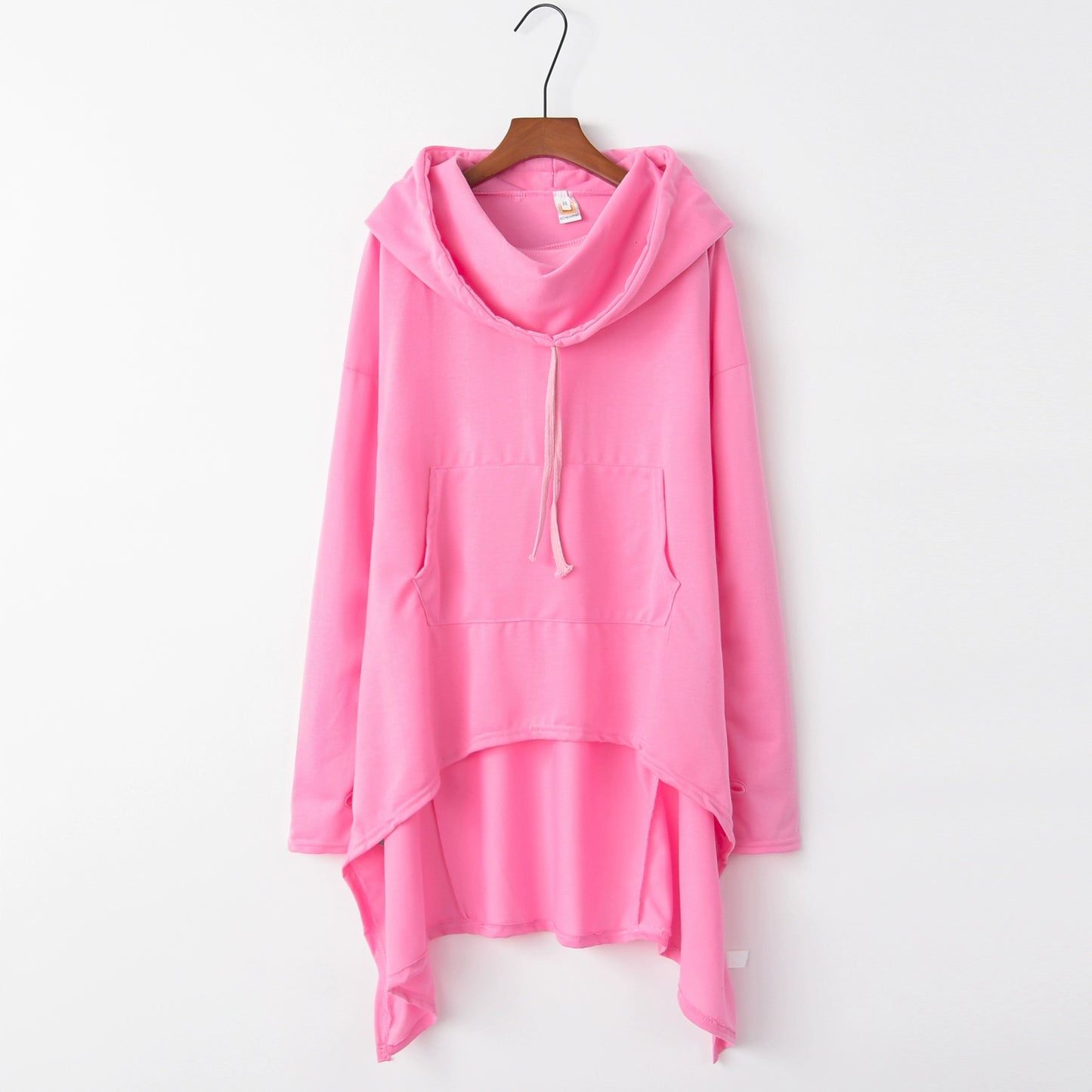 Fashion Trends New European and N Pure Color Long Hoodie