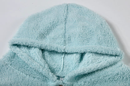 Fashion Trend Autumn and Winter Press-pleated Printed Turn-collar Long-sleeved Shirt Two-piece Furry Coat