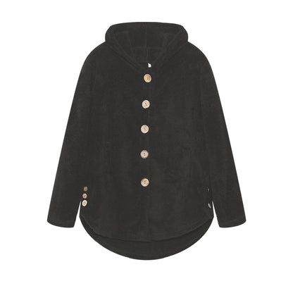 Fashion Trend Autumn and Winter Press-pleated Printed Turn-collar Long-sleeved Shirt Two-piece Furry Coat