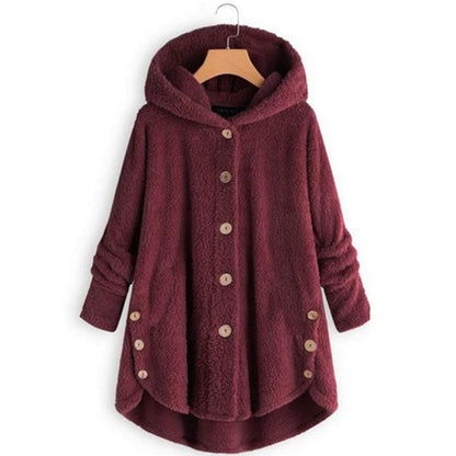 Fashion Trend Autumn and Winter Press-pleated Printed Turn-collar Long-sleeved Shirt Two-piece Furry Coat