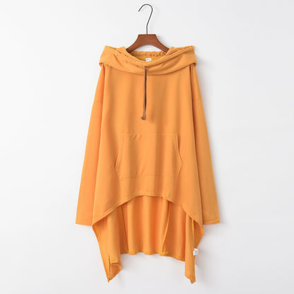 Fashion Trends New European and N Pure Color Long Hoodie