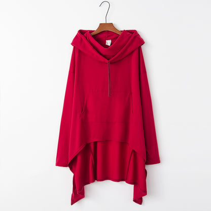 Fashion Trends New European and N Pure Color Long Hoodie