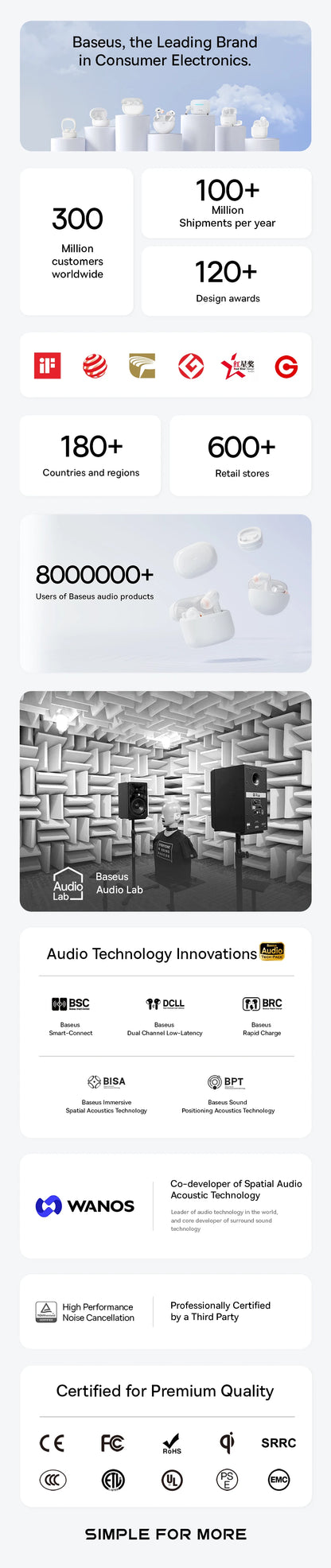 Baseus Bowie E16 Wireless Earphones Bluetooth 5.3 TWS Earbuds IPX4 Waterproof Earphone 30H Playtime 13mm Driver HIFI Headphones