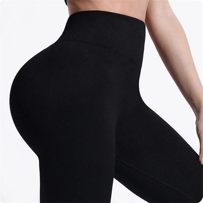 Women Three Waist Gym Yoga Pants High Waist Peach Buttocks Solid Color Tight Fitting Sports Leggings Yoga Exercise Pants