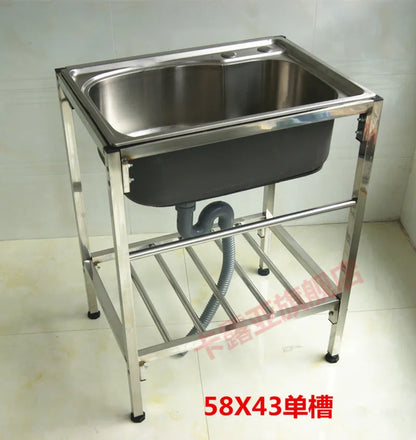 The kitchen is thick and simple, stainless steel sink, single sink, double sink, large single sink with bracket, water basin, ve