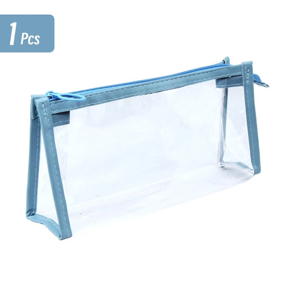 Transparent Triangular Pencil Case Large Capacity Simple Pen Bag Kawaii Cosmetic Bag School Study Stationery Office Supplies