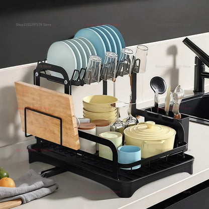Kitchen utensil storage rack, multifunctional drainage rack on the countertop, convenient for storing utensils in the kitchen