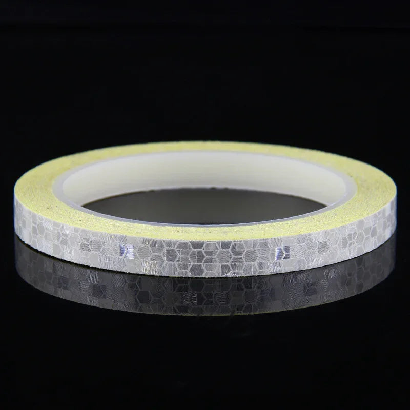 1cmx8m Bike Stickers Reflective Tape Fluorescent Safety Warning Strips MTB Cycling Tapes for Bicycle Helmet Motorcycle Scooter