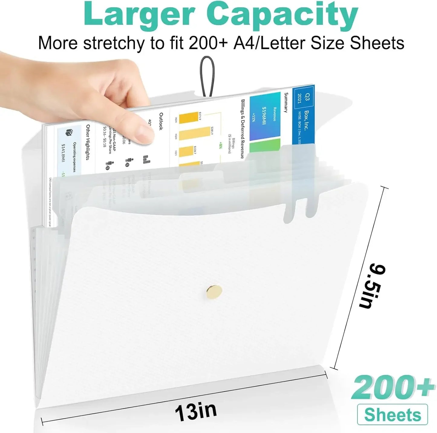 Expanding File Folder,5 Pocket Folders for Documents,Portable Paper Organizer for School Office Supplies,A4 Size