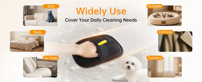 Reusable Double-Sided Pet Hair Removal Glove Anti-Static Grooming Tool for Cats Dogs Soft Brush Mitt for Furniture Carpet Cloth