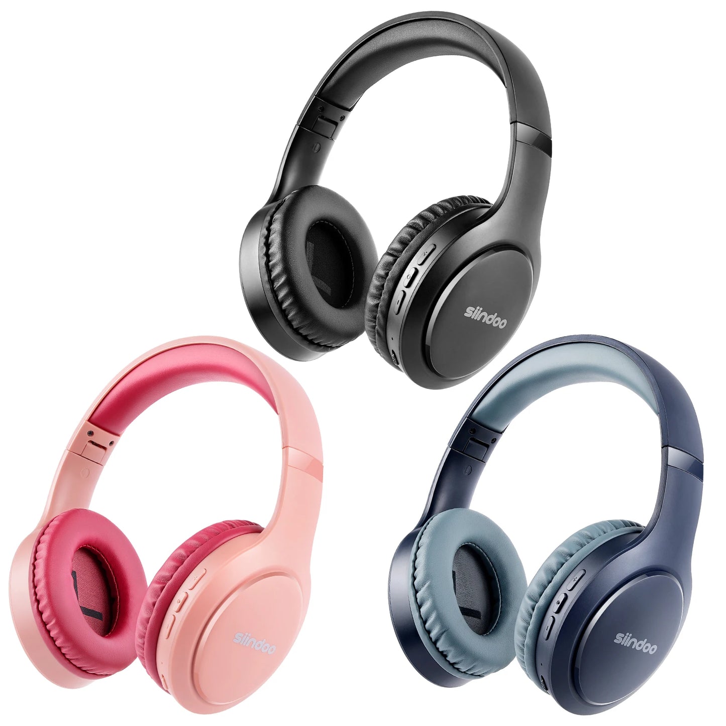 Siindoo Wireless Bluetooth Headphones 3 Colors Foldable Stereo Earphones Super Bass Noise Canceling Mic Headset JH-919 For TV PC