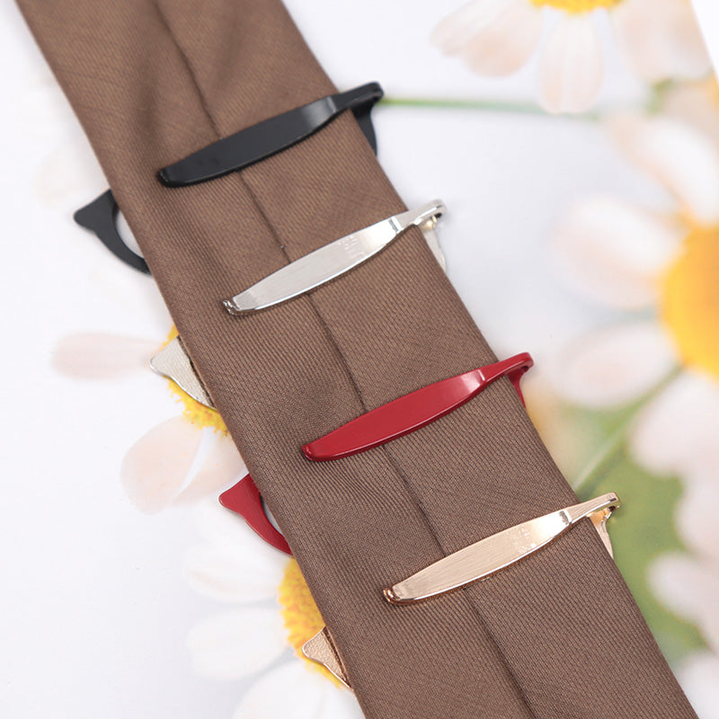 Men's Tie Clip Fashion Metal Glasses Tone Bar Jewelry for Men Necktie Clasp Suit Tie Gift Accessories