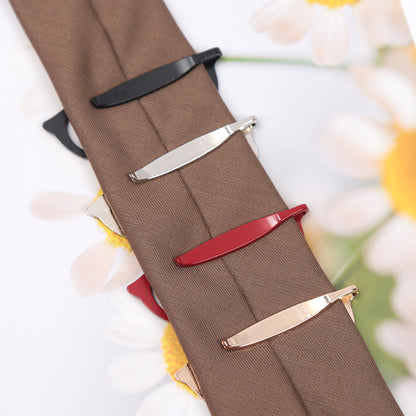 Men's Tie Clip Fashion Metal Glasses Tone Bar Jewelry for Men Necktie Clasp Suit Tie Gift Accessories