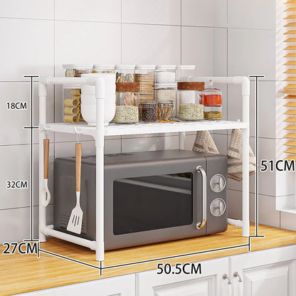 Kitchen Storage Rack Microwave Shelf Condiment Organizer Shelf Multi-Layer Simple Countertop Tidying Shelves Kitchen Accessories