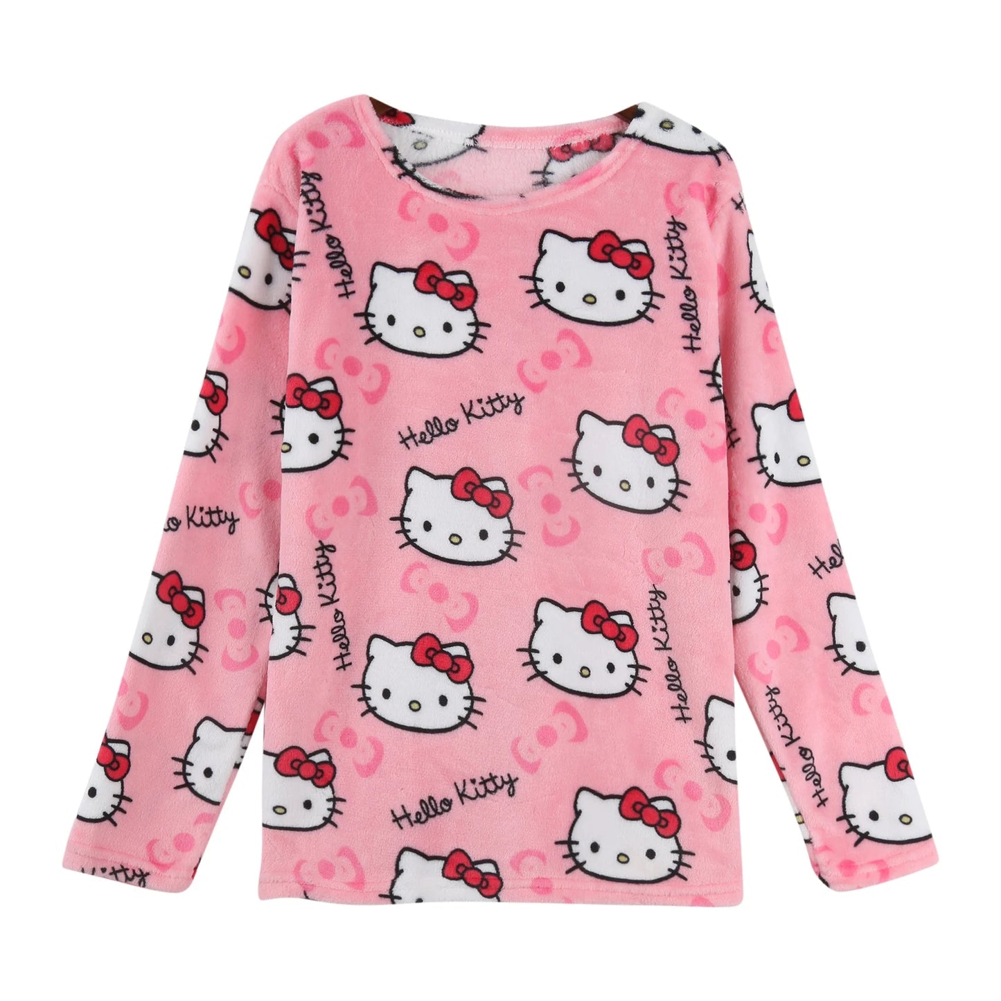 Thicken Hello Kitty Pajama Pants Sanrio Anime Fleece Double Elastic Fabric Soft Trousers Women Trousers Cartoon Birthday Gift