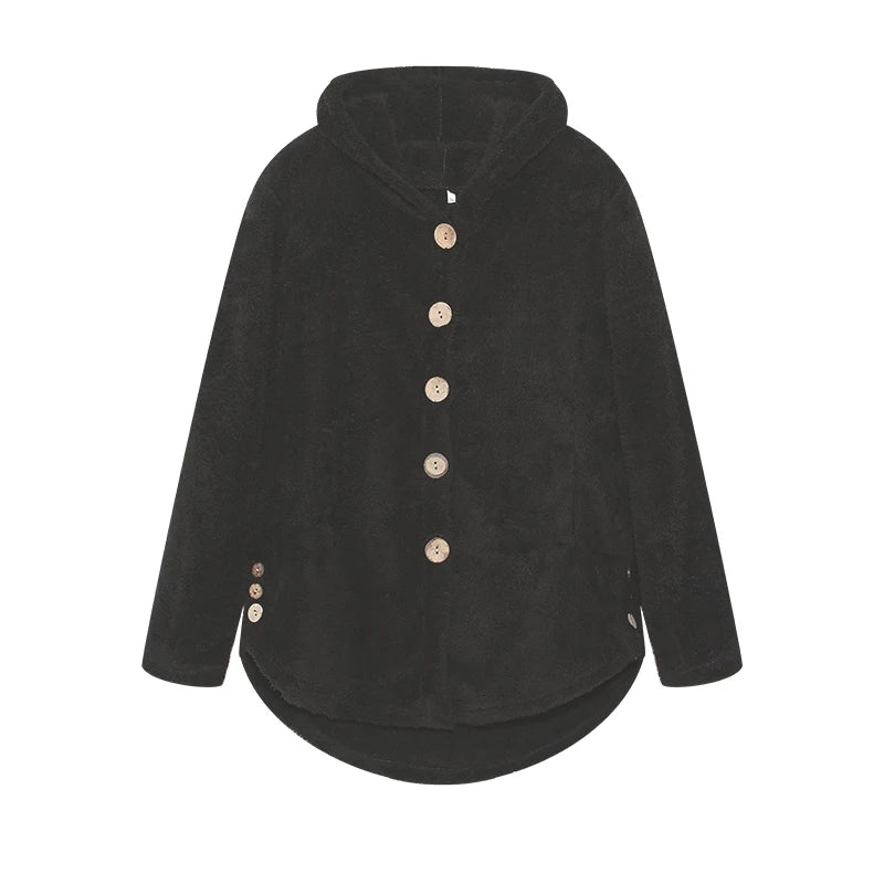 Fashion Trend Autumn and Winter Press-pleated Printed Turn-collar Long-sleeved Shirt Two-piece Furry Coat